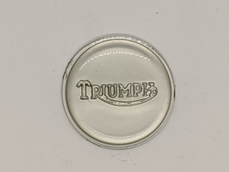 83-4776A Tank Top Badge, Silver/Chrome, Triumph