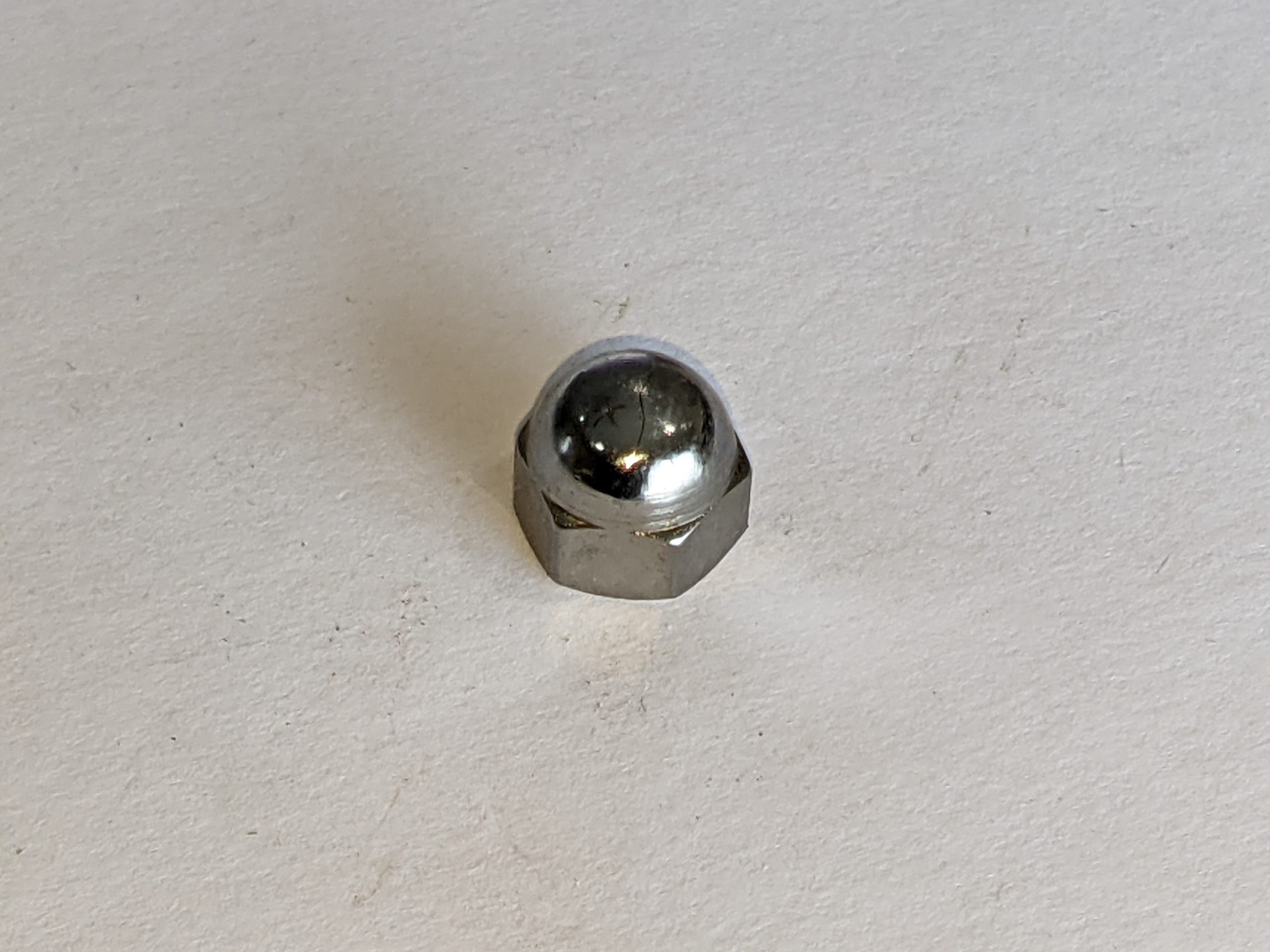 21-1809 Dome/Acorn Nut, 1/4 x 28, Chrome