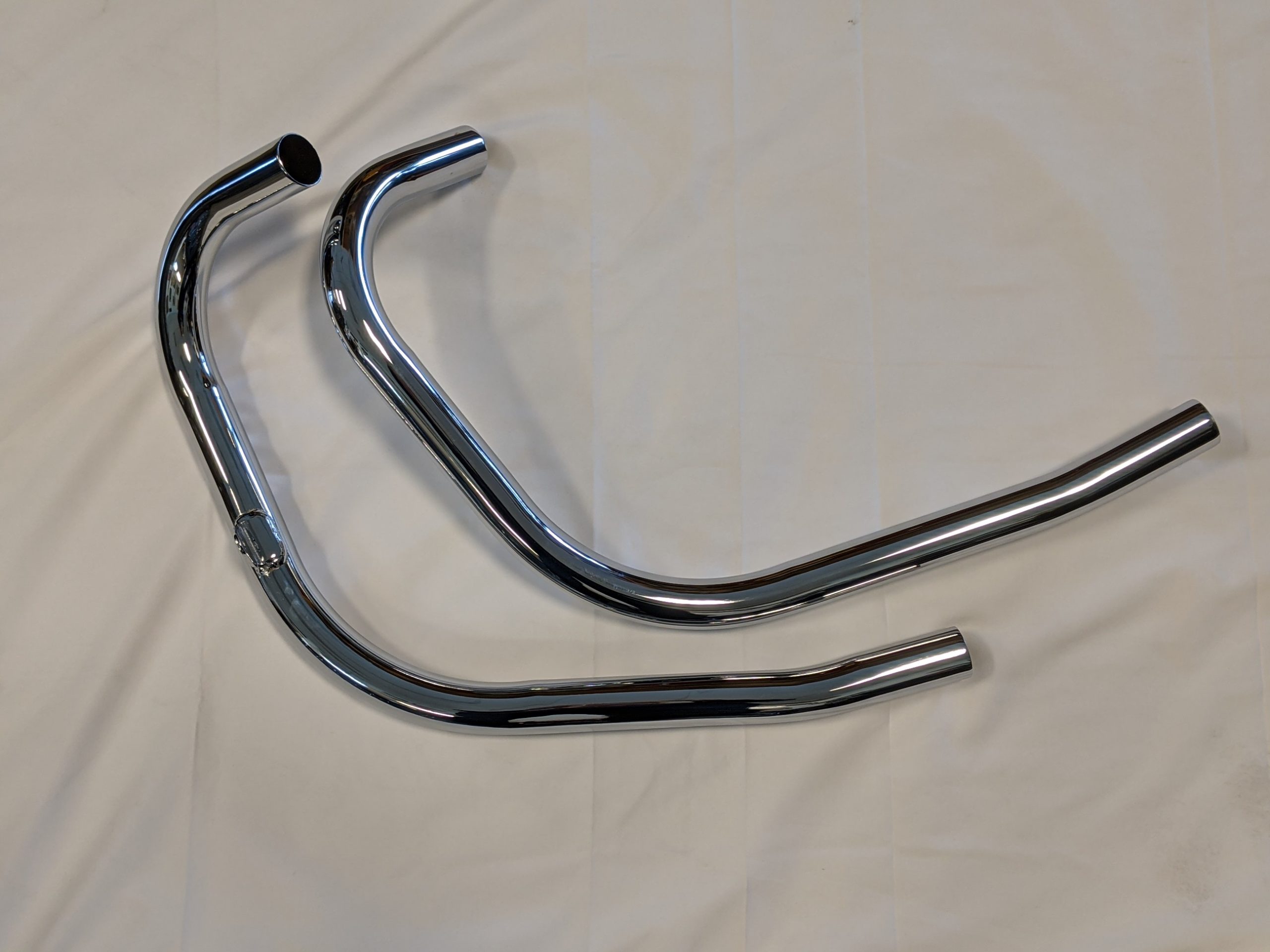 713755/8U Exhaust Pipes, No Cross Over, T140 Morrie's Place Cycle