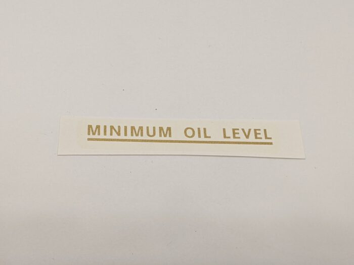 60-0003 Minimum Oil Decal, Gold
