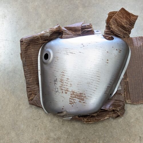 82-7361 LH Side Cover, 1 Hole, Bare, Tri T100, 1967 - NOS