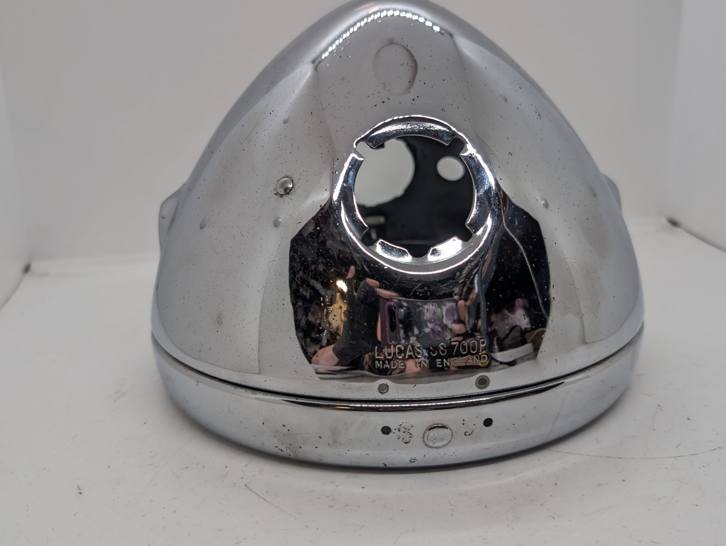 99-9969U1 Headlight Shell With Rim, 7", Switch Included, Lucas - USED #1 4