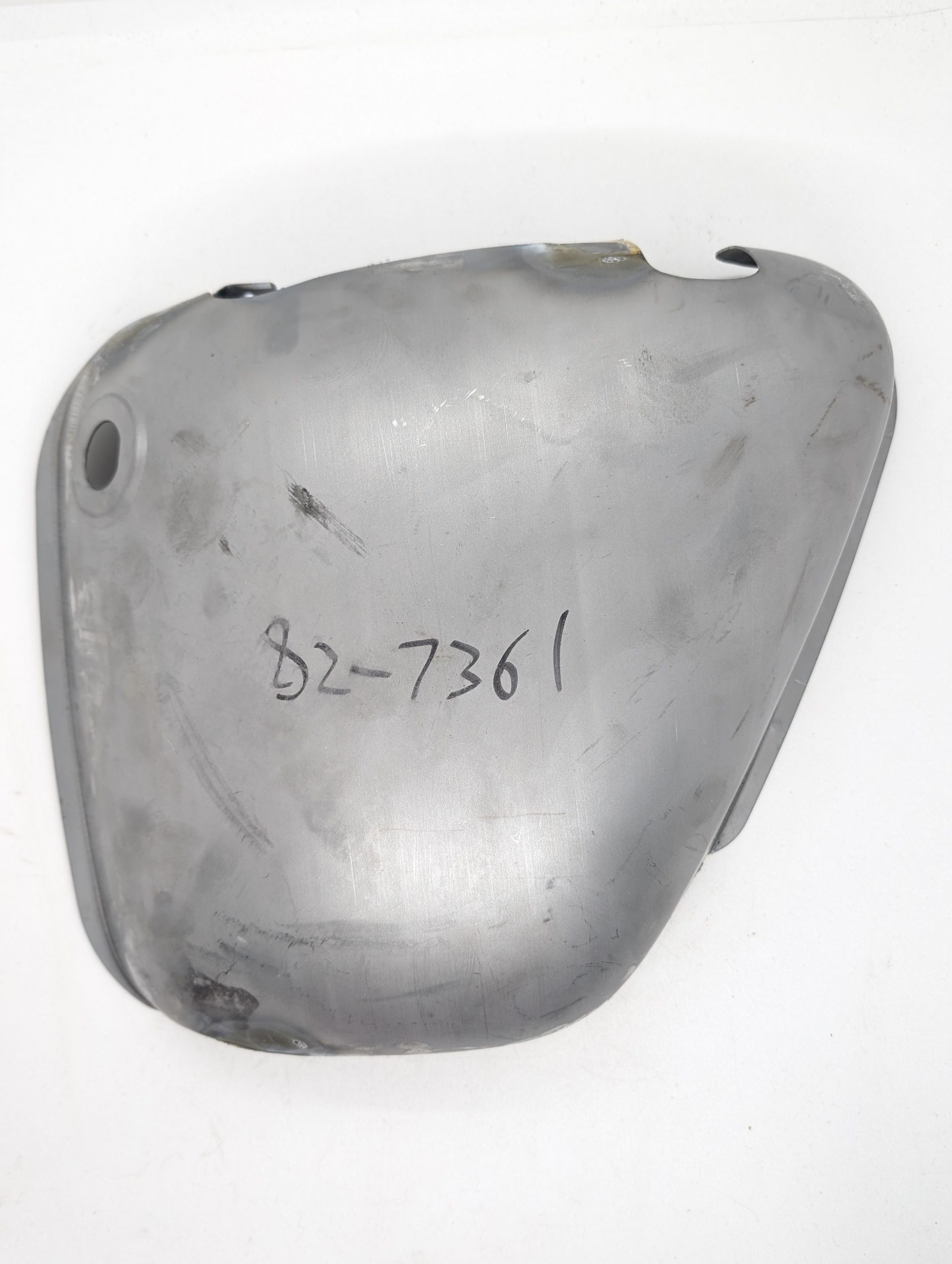 82-7361 LH Side Cover, 1 Hole, Bare, Triumph, 1967 Type