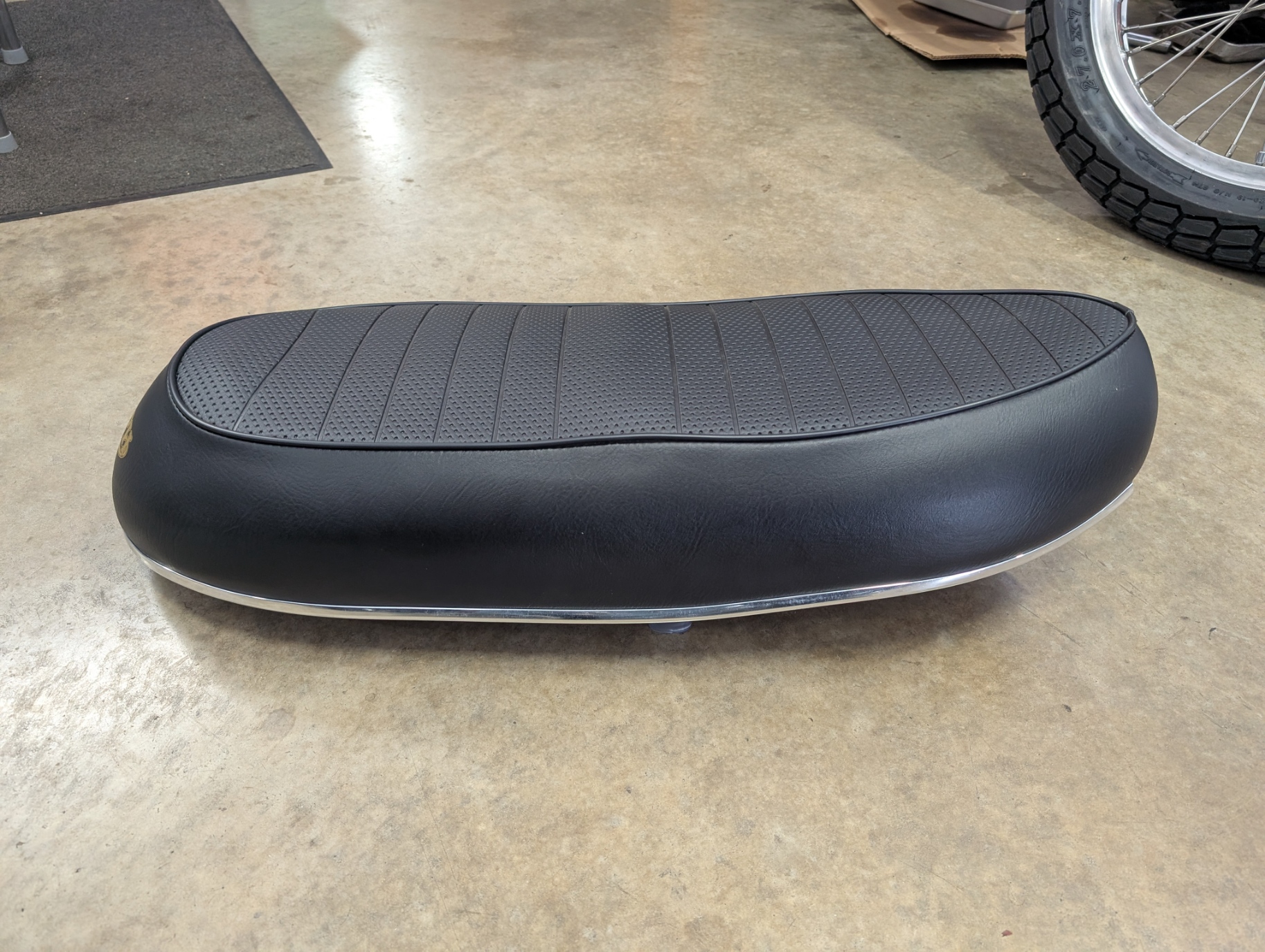 83-1573 Seat, Triumph 1968-1970, Has Holes for 1969 Grab Rail