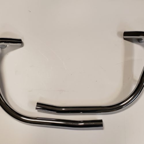 71-3755/8W Exhaust Pipe Set w/Cross Over, T140, 1973-1978