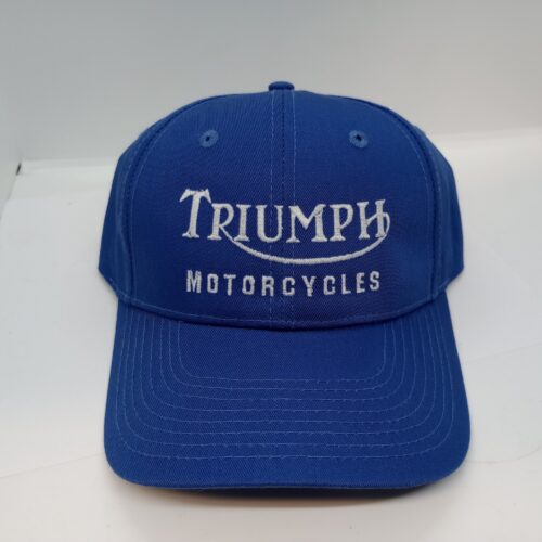 MP42-100 Hat, Royal, with White Triumph Motorcycles Logo