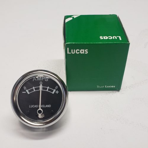 36403L Ammeter, Black 8-0-8, Lucas Repro, 1-3/4" Diameter