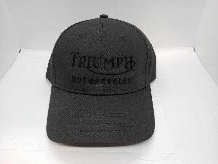 MP42-120 Charcoal Hat with Black Triumph Motorcycles Logo