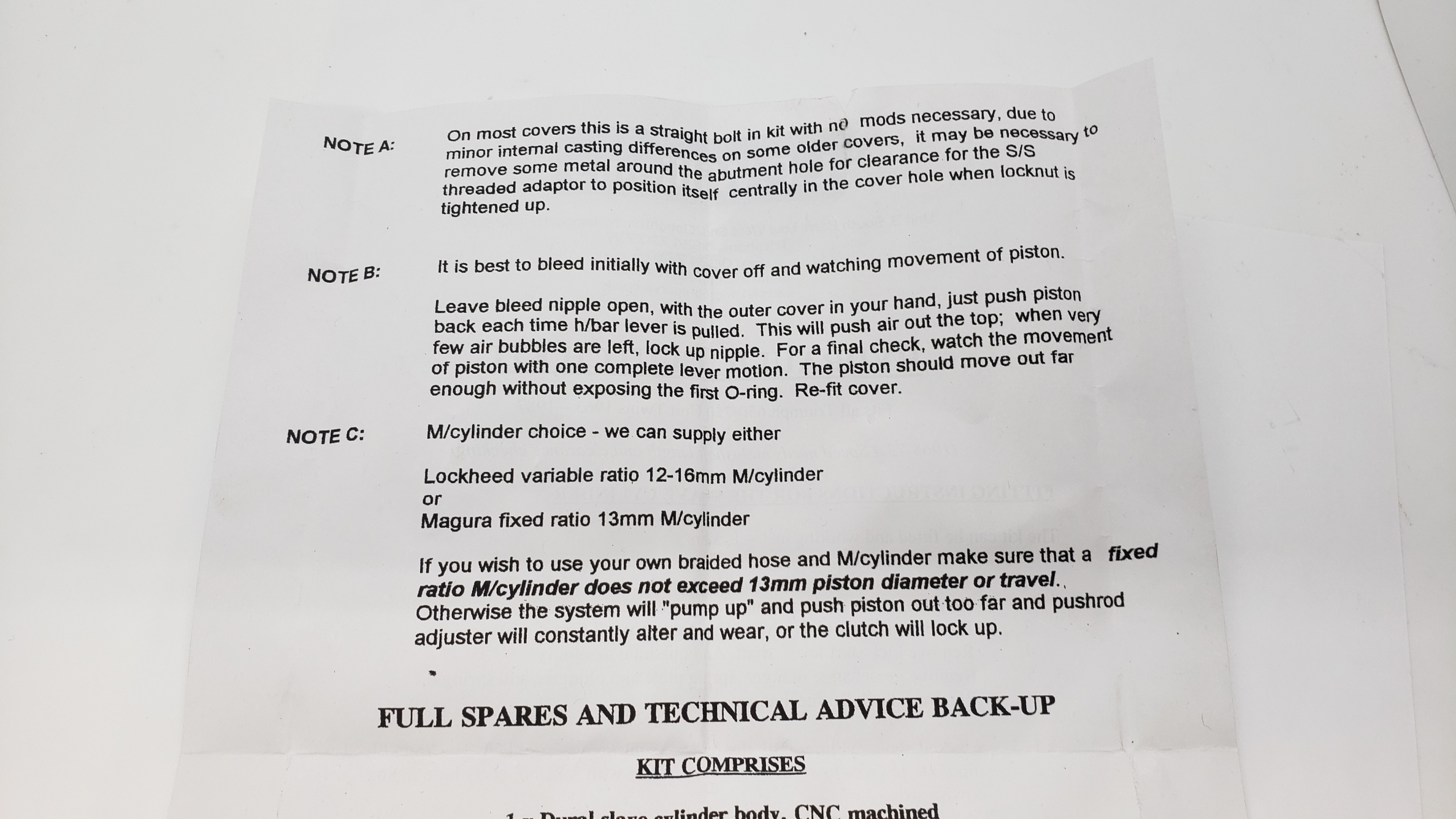 MP PSP001 Hydraulic Clutch Kit - Image 9