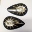 40-8122/3R Tank Badge Pair, Pear Shaped, Black/Gold, BSA, Repro