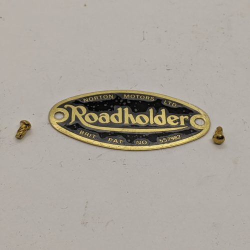 067114 Roadholder Badge, Fork, Brass with 2 Rivets