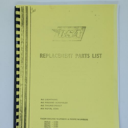 MP17-5145 Replacement Parts/Spares List, BSA A50/A65, 1969 List, BSA A50/A65, 1969