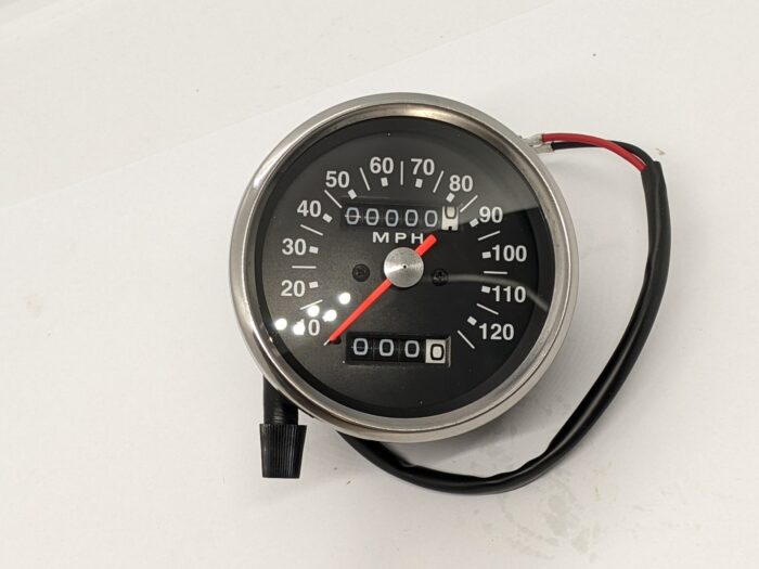 5007/02T Reproduction Speedometer, 120 mph, Black Face, 2:1 Ratio