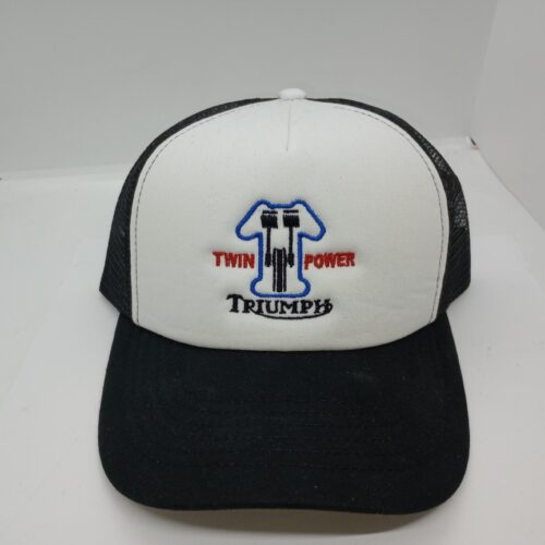 MP42-125 Hat, White with Black Mesh, Twin Power Logo