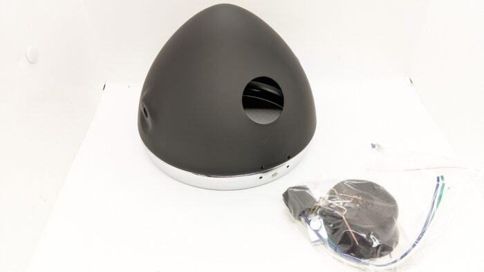 65068 Headlight Shell with Rim, 7", Black