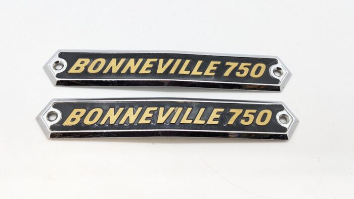 60-4150B Name Plate Holder with Black and Gold Bonneville 750 Decals - Old Stock
