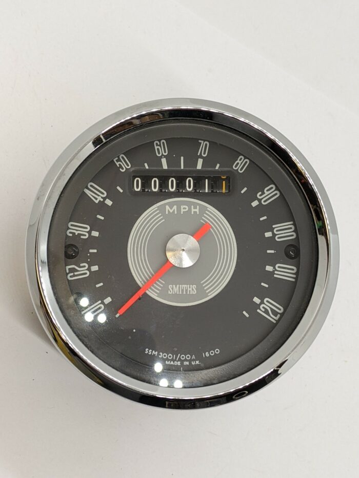 SSM 3001/00A NOS Smiths Speedometer, 120 MPH, Grey Face 2