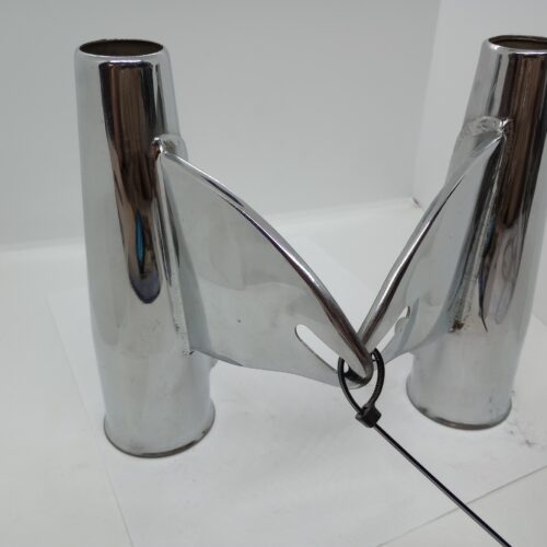 68-5059 68-5060B Headlight Brackets, Pair, Chrome, BSA A65 A50, 1962-65 - NOS