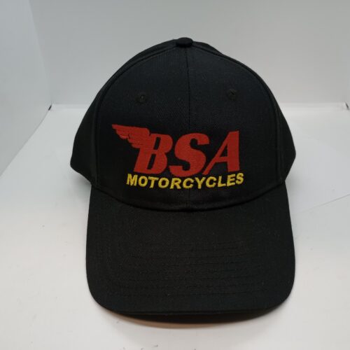 MP42-210 Black Hat with Red/Gold BSA Motorcycle Logo