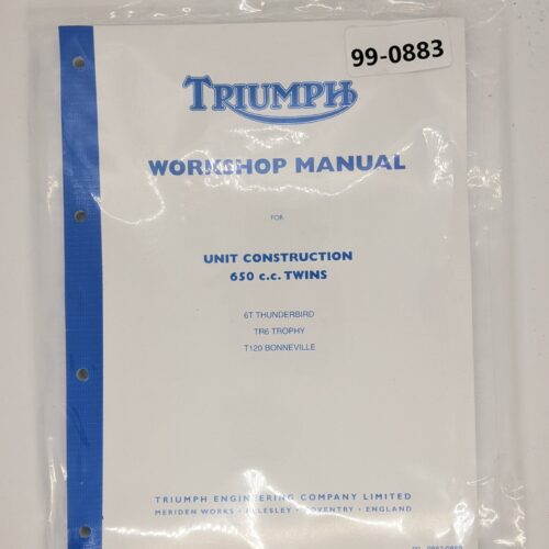 99-0883 Workshop Manual, Tri 650 Twins 6T/TR6/T120, 1963-1970, Reprint