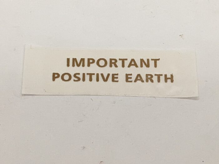 60-0052 Positive Earth Decal