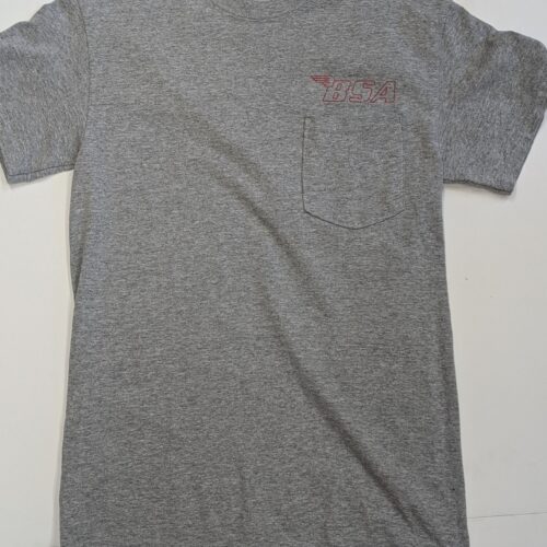 MP40-235 Heather Grey Pocket TShirt with Winged BSA Logo
