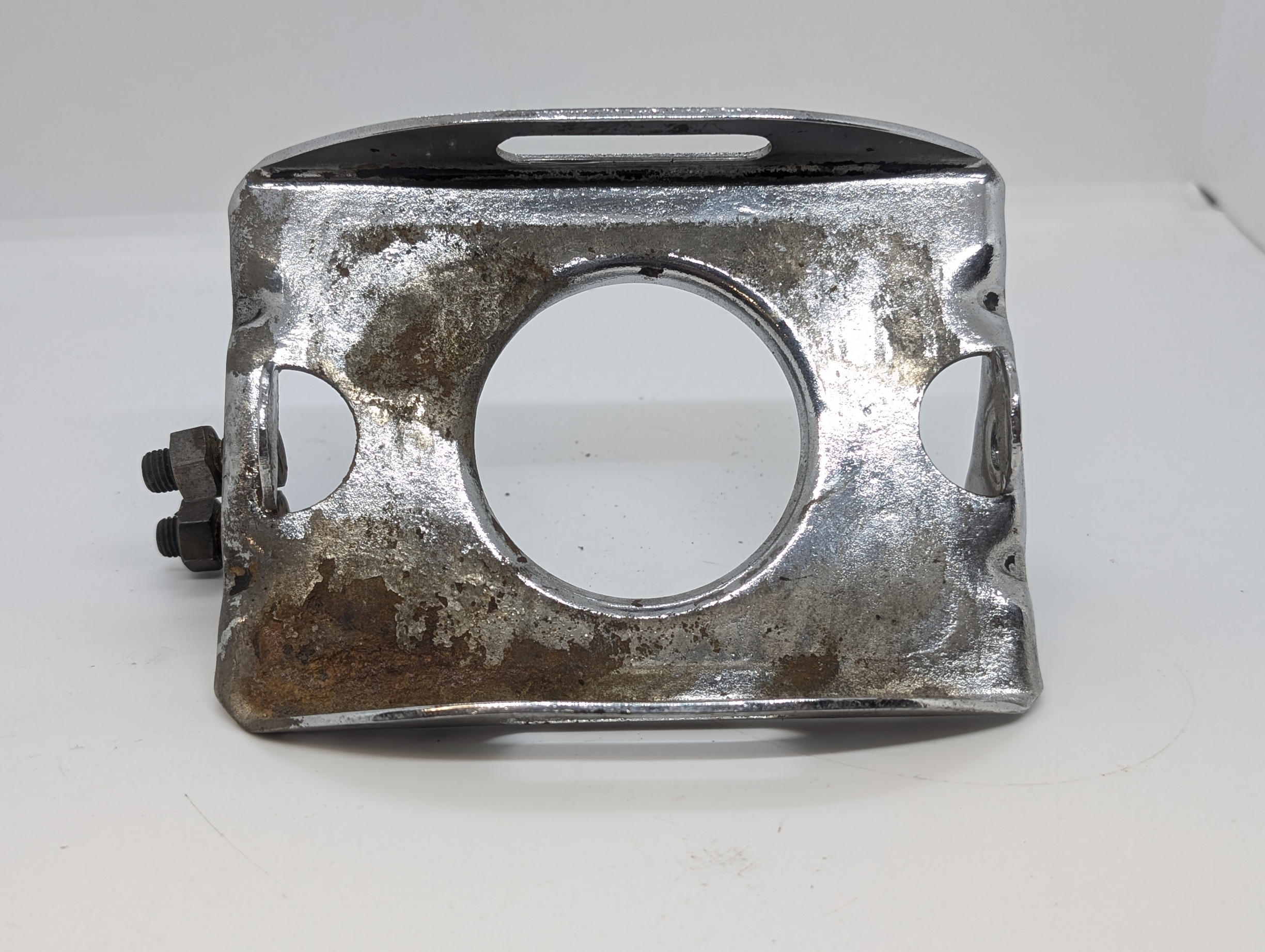 42-4515UC Battery Carrier Base Tray, Chrome, BSA A7/A10/B31/B32/B33/B34 - USED