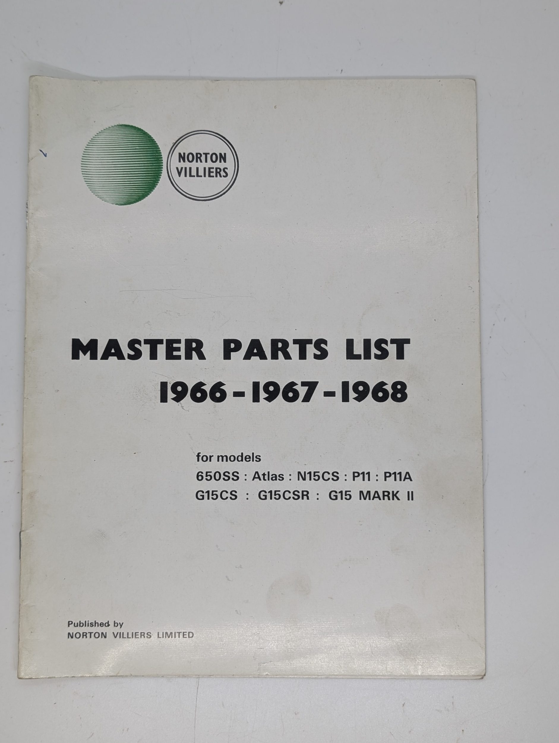 MP17-NP11 Norton Villiers Master Parts List, 1966-1967-1968