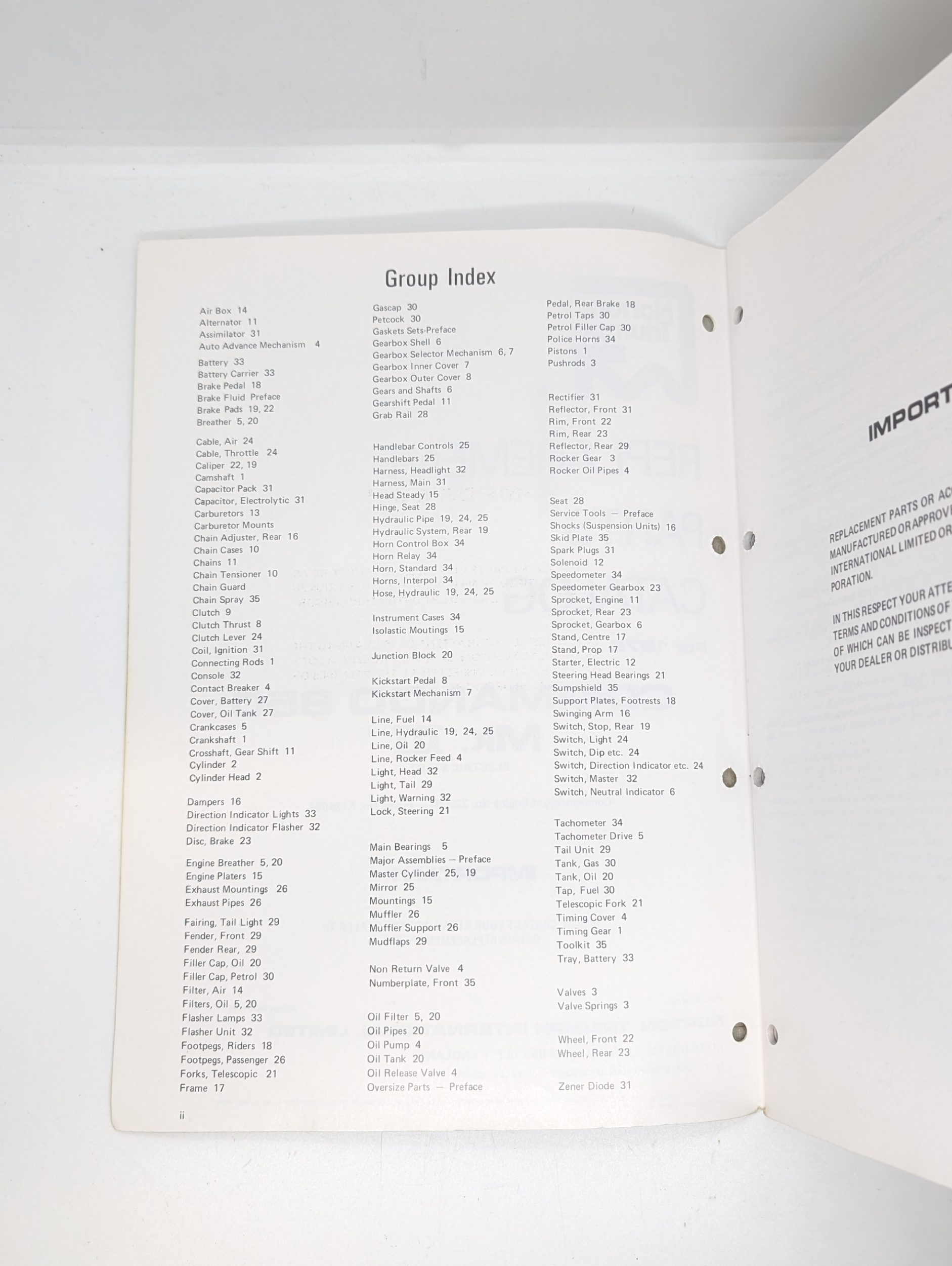 MP17-005756 Norton Triumph Replacement Parts Catalog for 1975 - Used 2