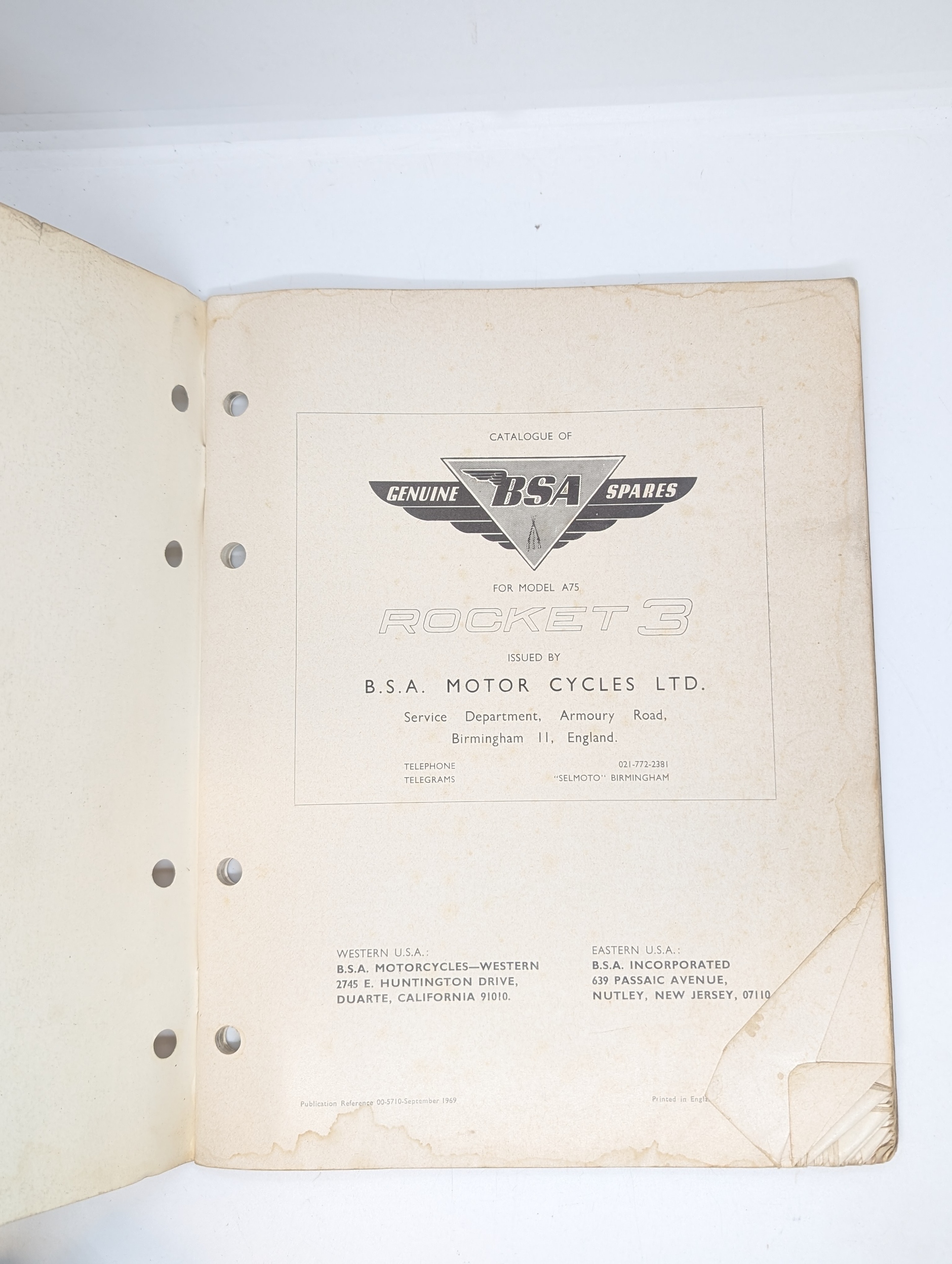 MP17-005710 BSA Spare Parts List, Rocket 3/A75, 1970 2