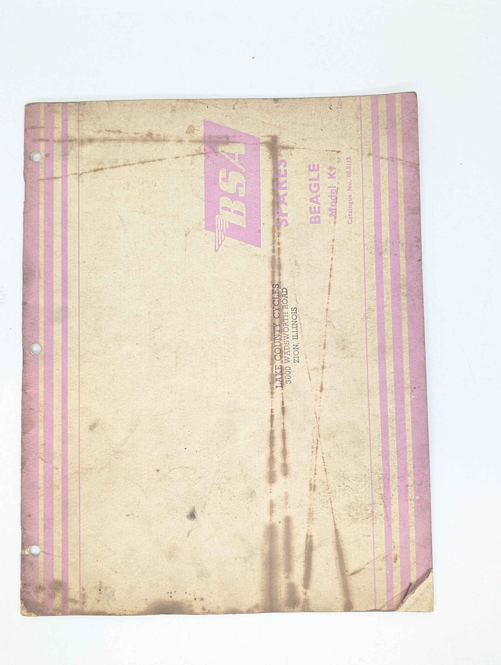 MP17-005113 Replacement Parts/Spares List, BSA Beagle - Used Original