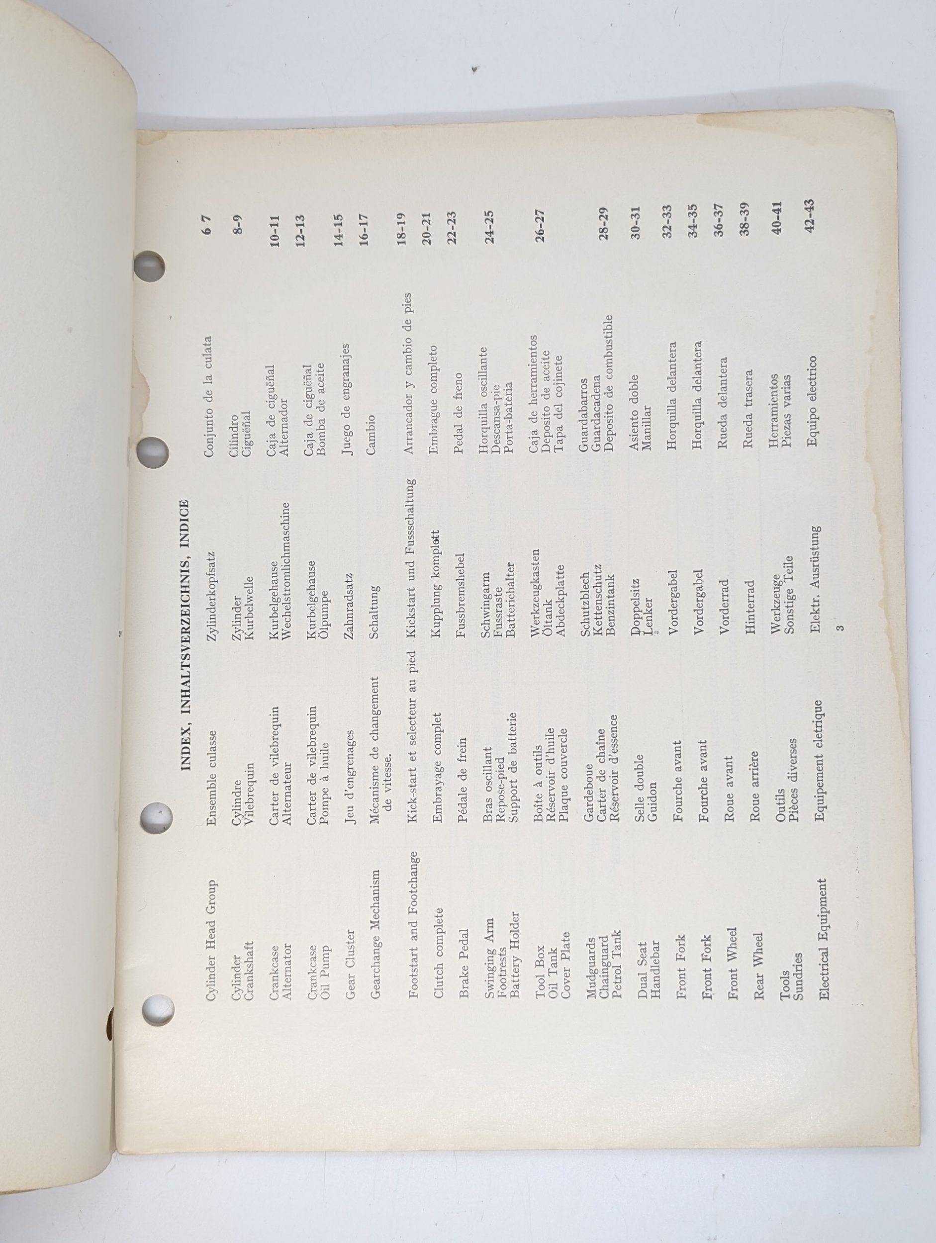MP17-005093 Replacement Parts/Spares List, BSA B40 - Used Original 2