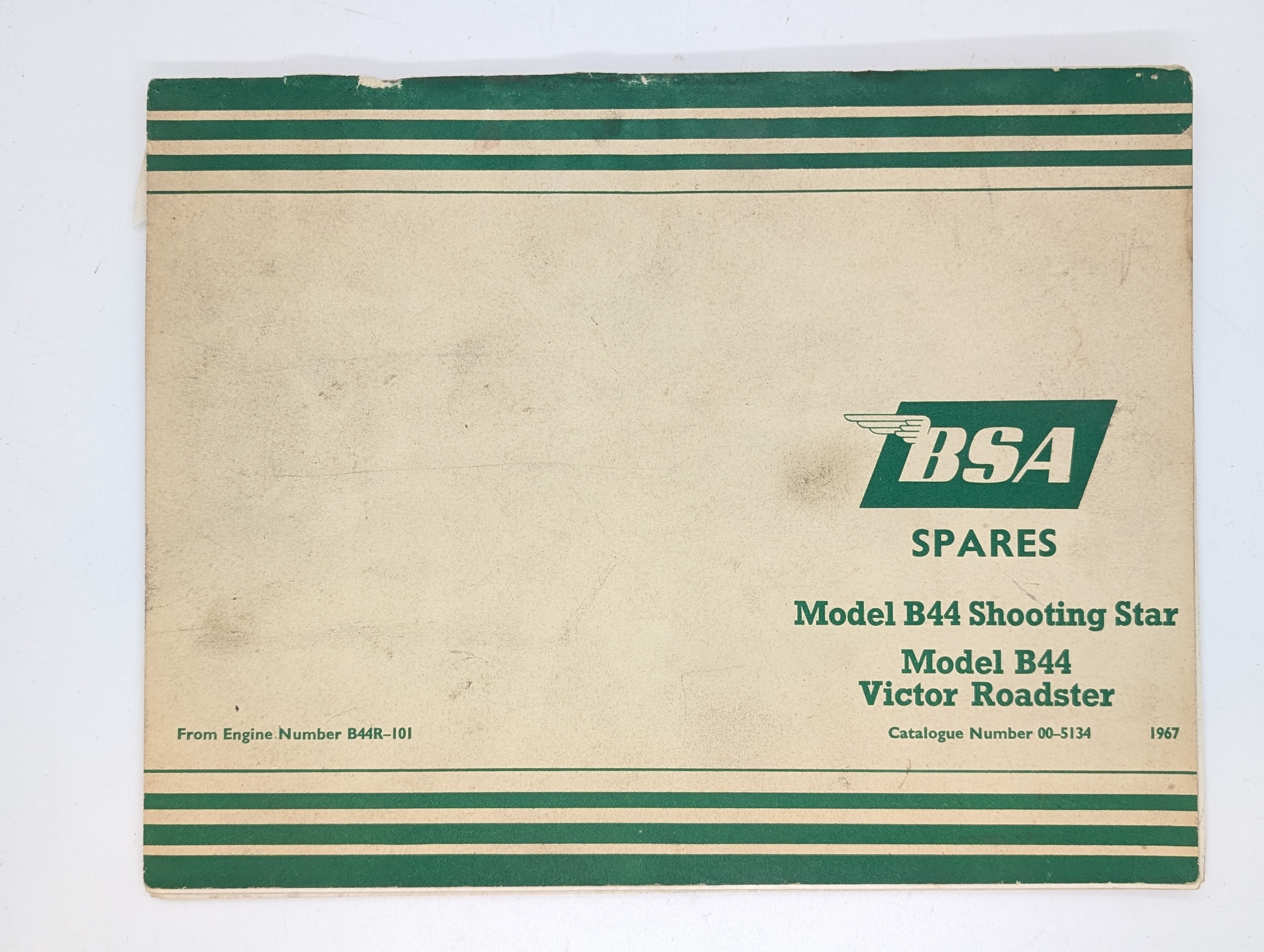 MP17-005134 Replacement Parts/Spares List, BSA B44 Victor Roadster, 1967
