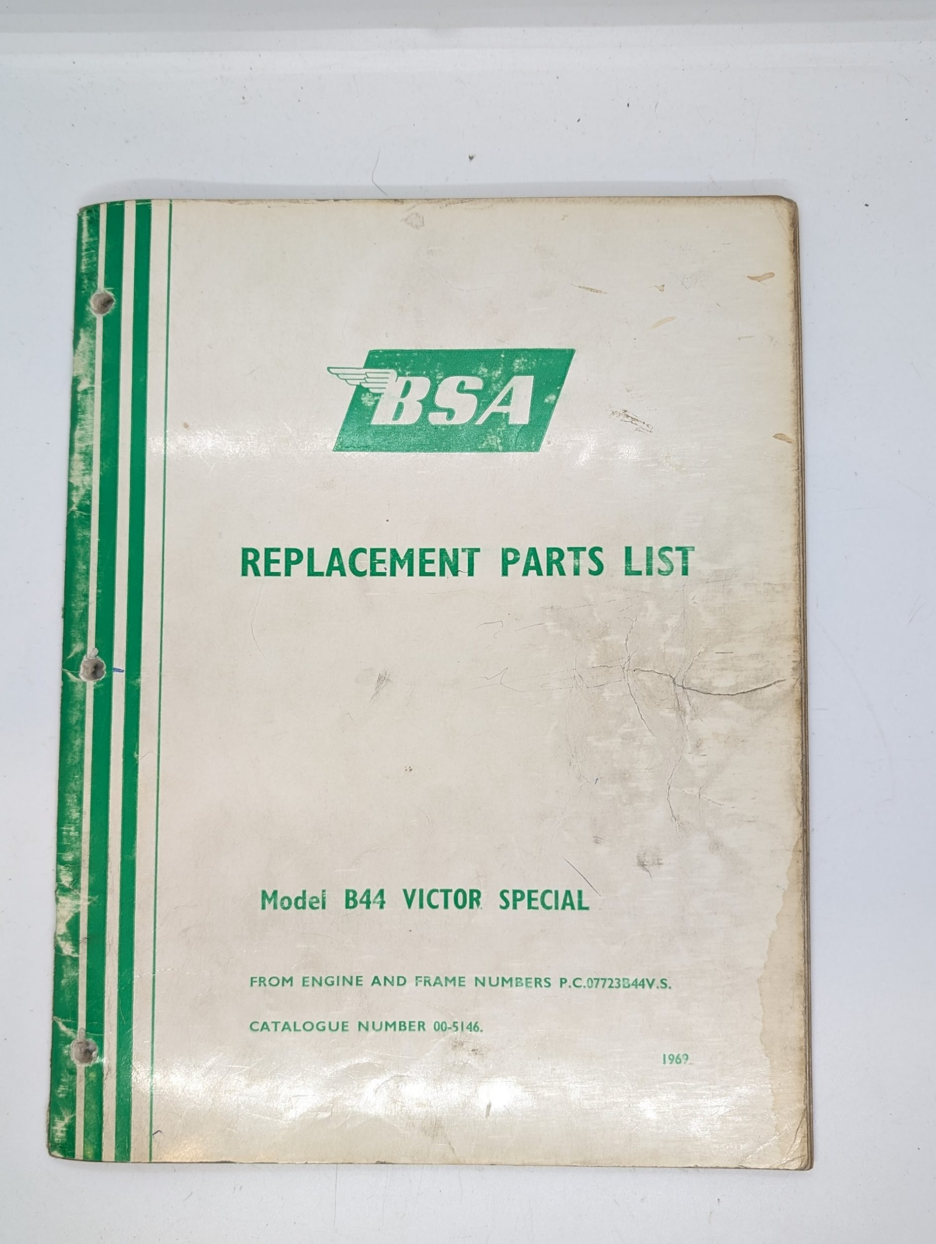 MP17-005146 Replacement Parts/Spares List, BSA B44 Victor Special, 1969