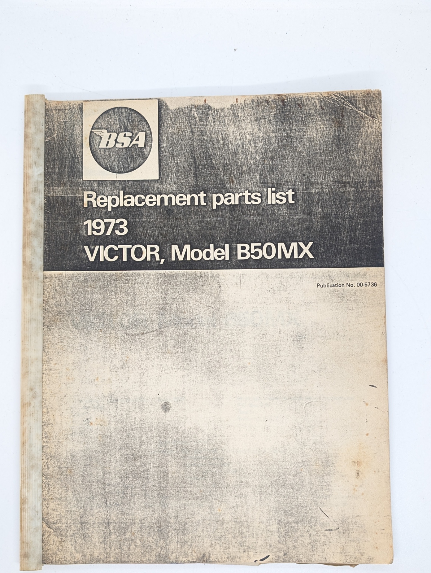MP17-005736 Replacement Parts/Spares List, BSA B50MX, 1973 - Photocopy