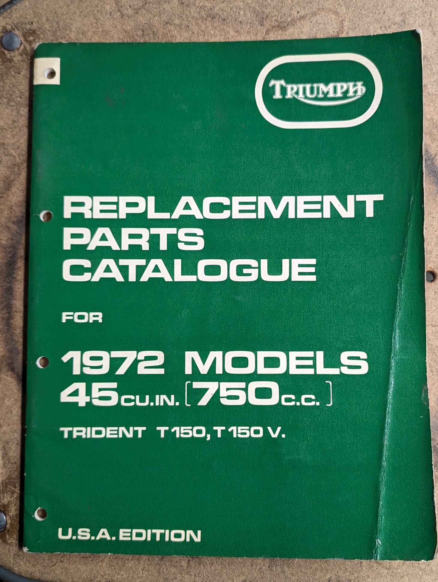 MP17-990955 Triumph Spare Parts List, Trident, T150/T150V, 1972
