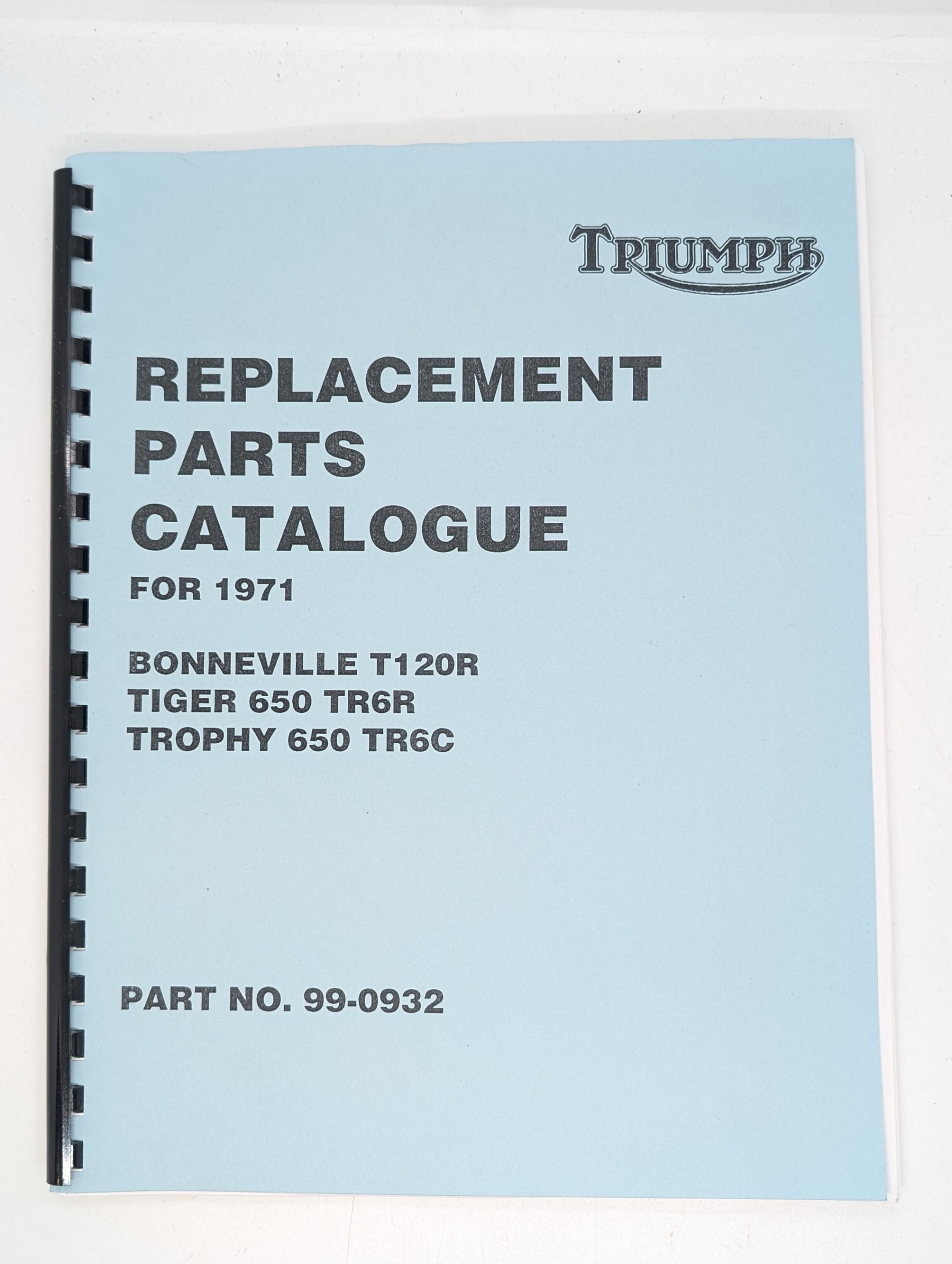 MP17-990932 Triumph Spare Parts List, Unit 650, T120R/TR6R/TR6C, 1971