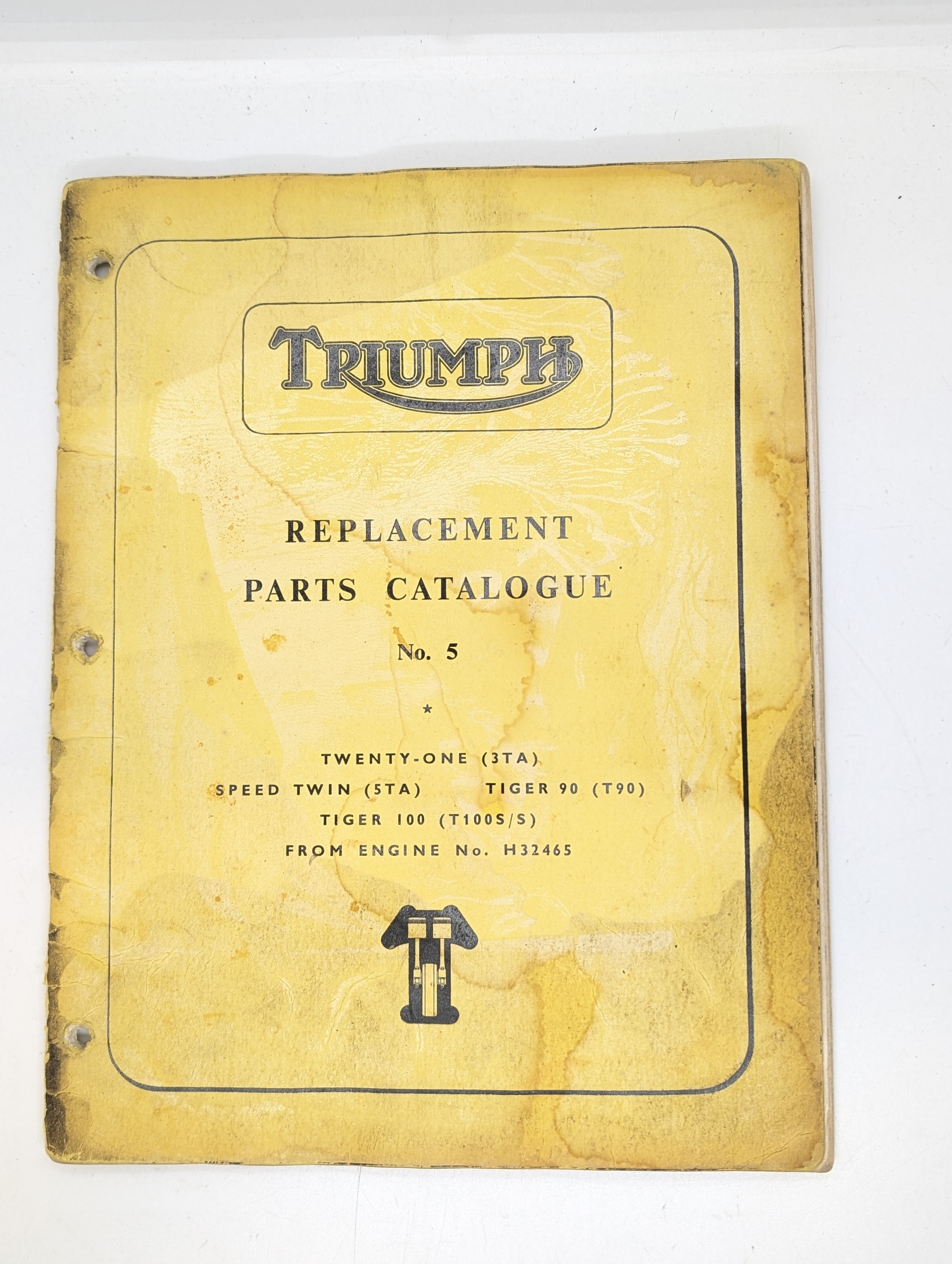 MP17-990828 Triumph Spare Parts List, No. 5, 350/500cc, 3TA/5TA/T90/T100, 1964