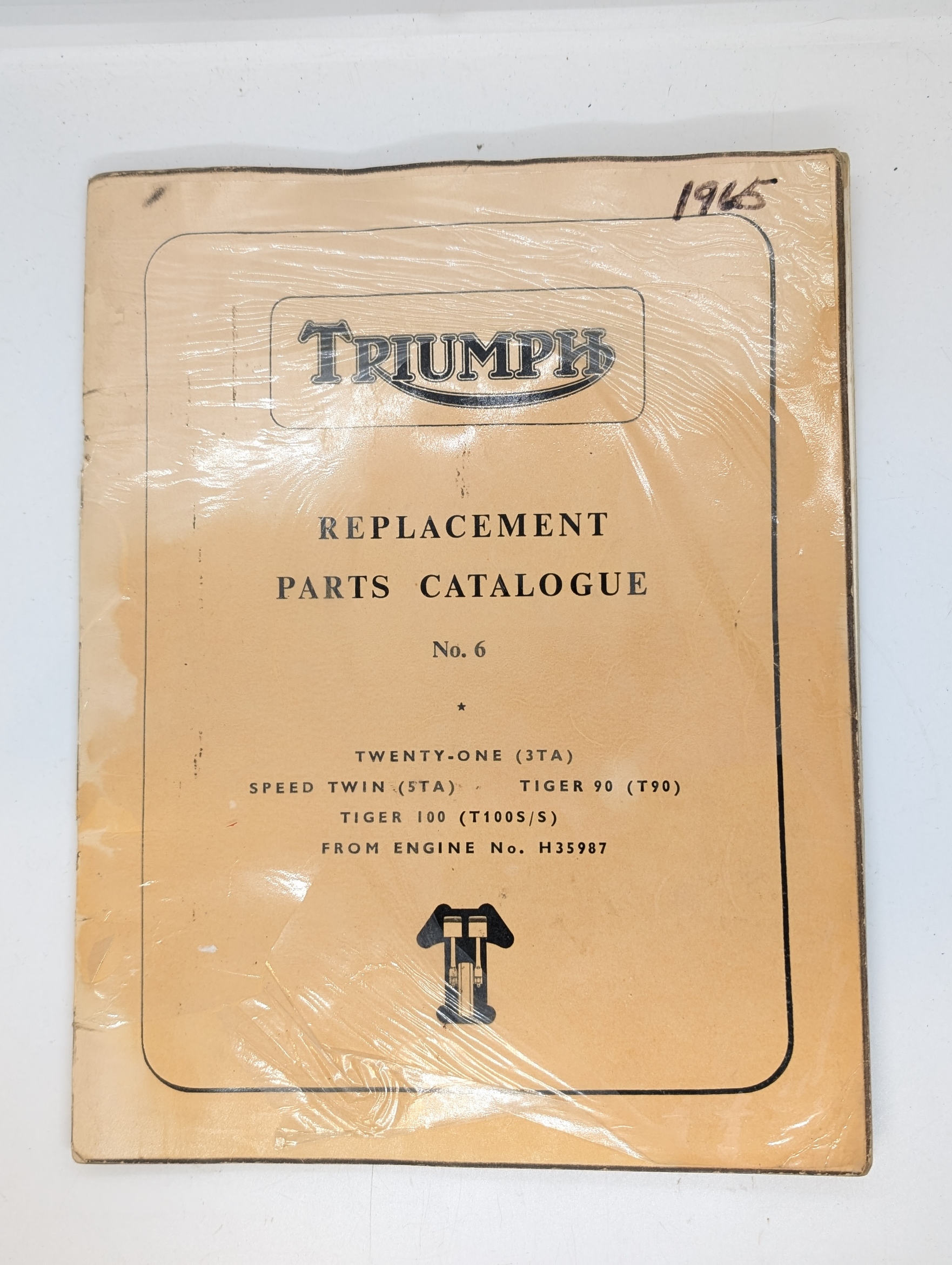 MP17-990829 Triumph Spare Parts List, No. 6, 350/500cc, 3TA/5TA/T90/T100, 1965
