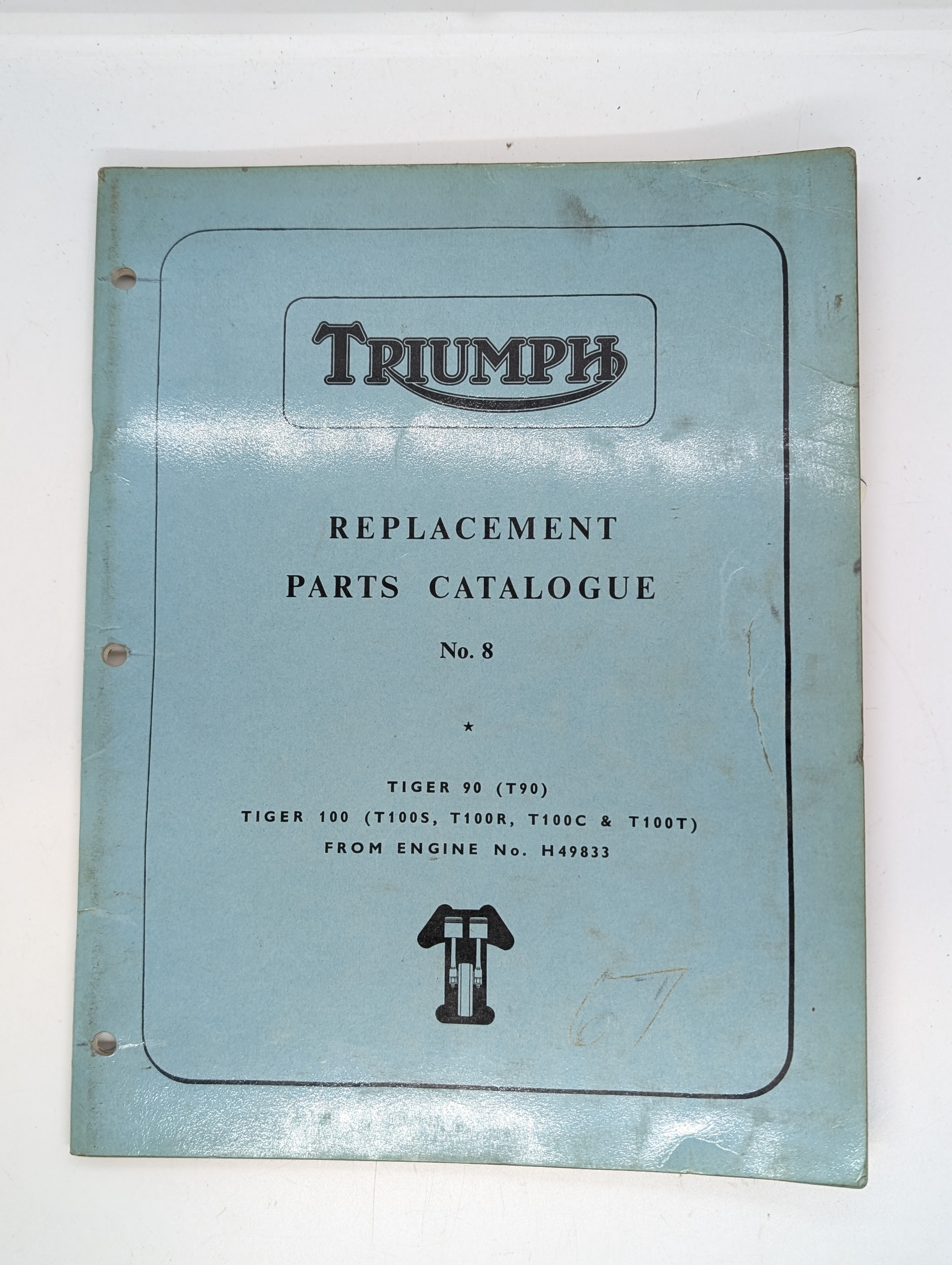 MP17-990831 Triumph Spare Parts List, No. 8, 350/500cc, T90/T100S/T100R/T100C/T100T, 1967