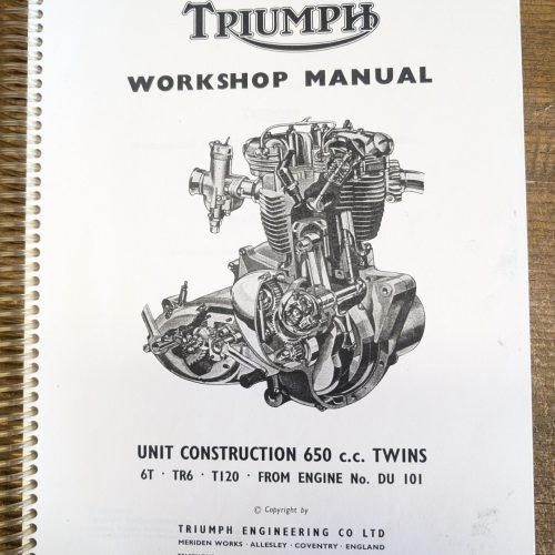 987/66C Triumph Workshop Manual Unit Construction 650 Twins, 6T/TR6/T120 - Bound Photocopy