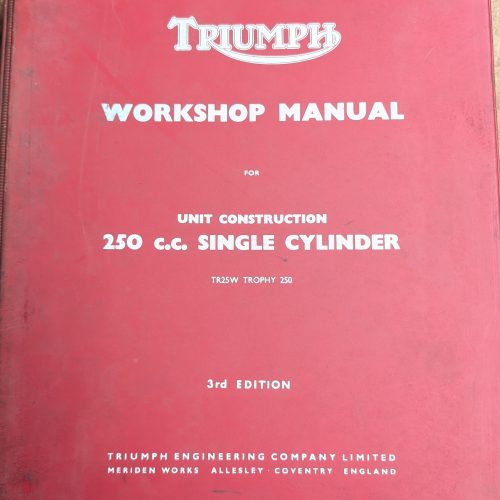 99-0921 Factory Triumph Workshop Manual for 250 Singles TR25W - 3rd Edition