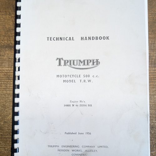 TRW/56 Triumph Technical Handbook for 500 TRW - Bound
