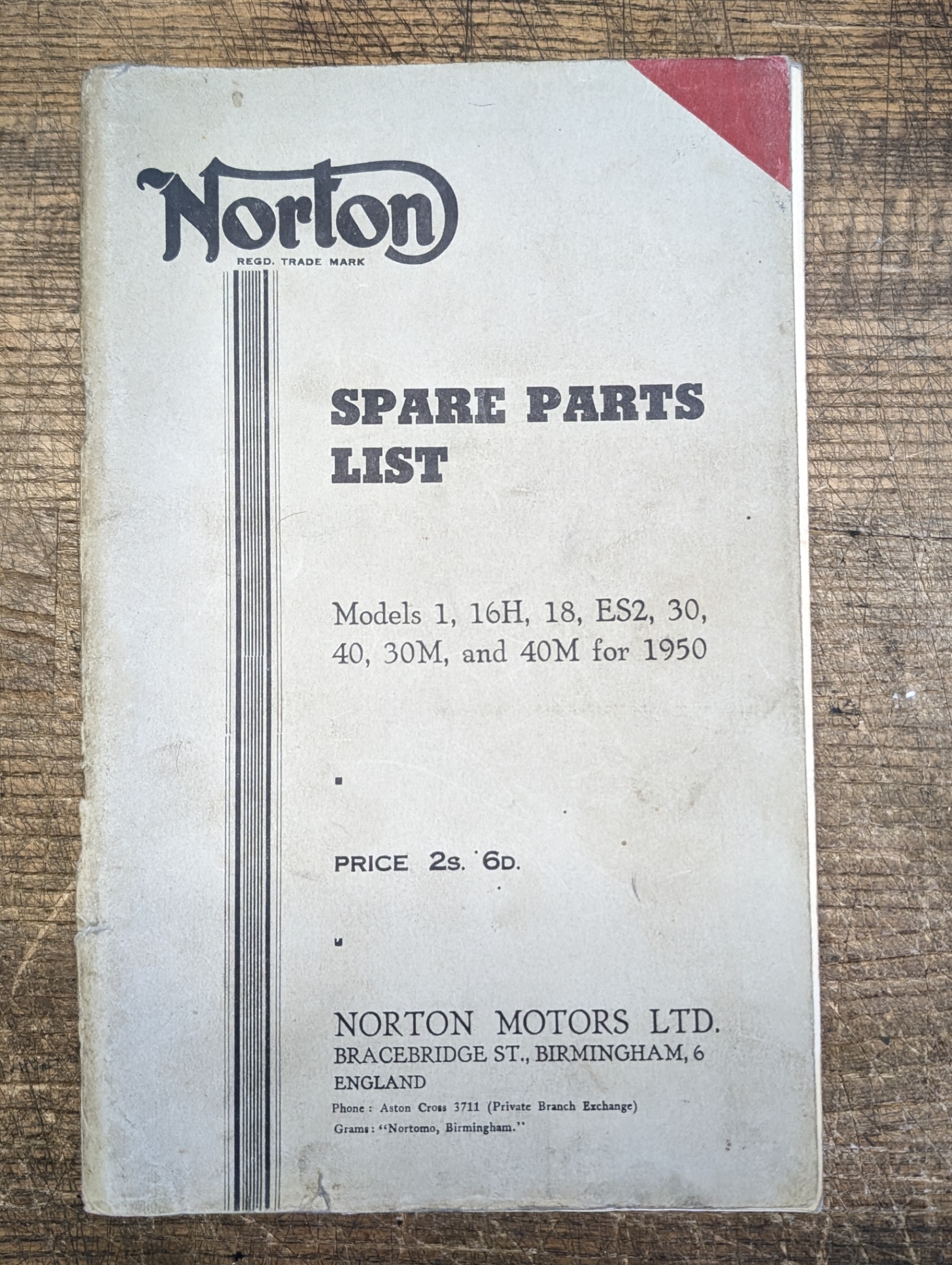 MP17-1950 Replacement Parts/Spares List , 1950 Norton Models