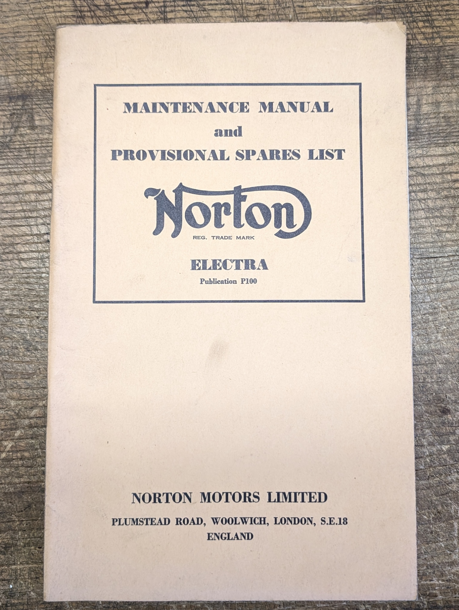 MP17-P100 Maintenance Manual/Spares List, Norton Electra
