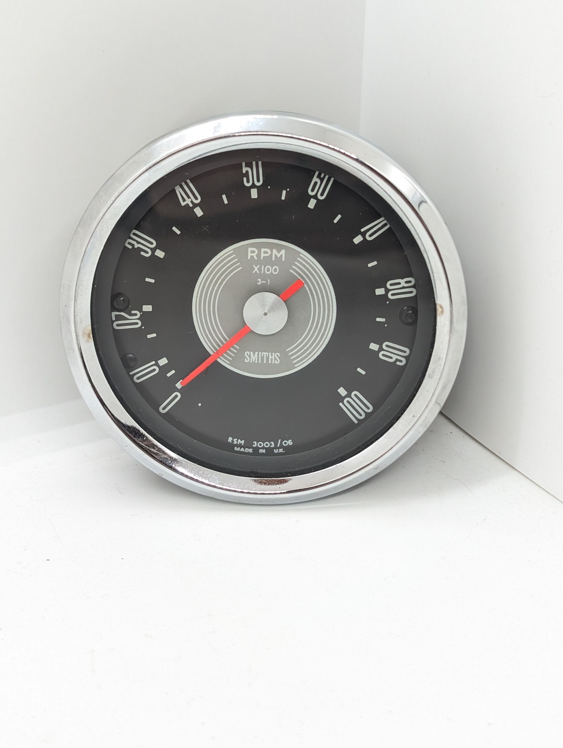 RSM303/06R **Rebuilt** Smiths Tach, BSA, Grey Face, 3:1
