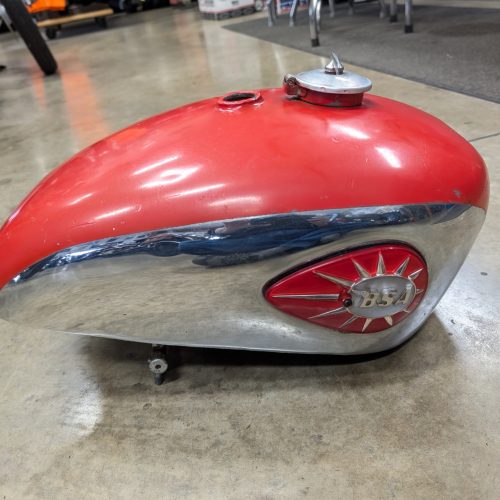 68-8105 BSA A65 Lightning Gas Tank, Red With Badges, 1966
