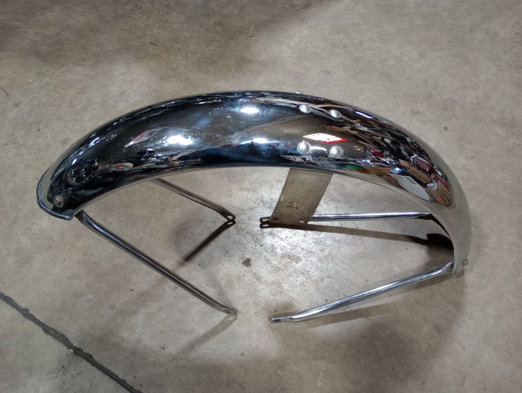 062328U Used Norton Commando Chrome Front Fender With Stays