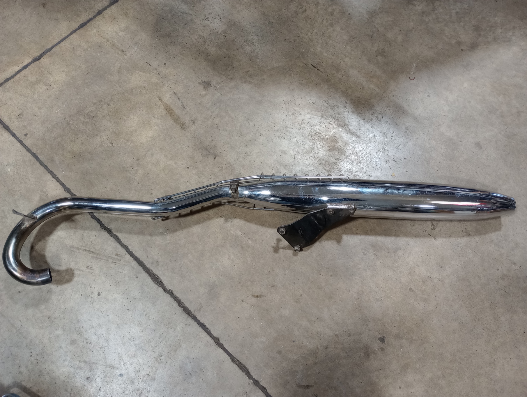 70-9683 1969-70 High Pipe Exhaust system Header, Muffler, Heatshield -1