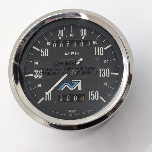 SSM 4003/00R **Rebuilt** Smiths Speedometer, 150 MPH, Black Face, Norton